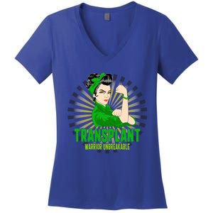 Organ Transplant Awareness Warrior Unbreakable Strong Gift Women's V-Neck T-Shirt