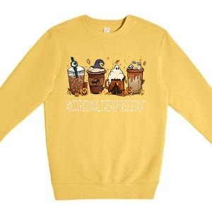 Occupational Therapy Assistant Horror Fall Coffee Halloween Gift Premium Crewneck Sweatshirt