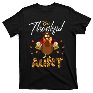 One Thankful Aunt Auntie Turkey Thanksgiving Family Gift T-Shirt