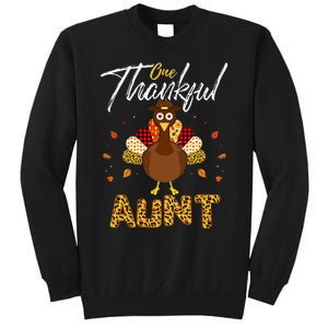 One Thankful Aunt Auntie Turkey Thanksgiving Family Gift Tall Sweatshirt