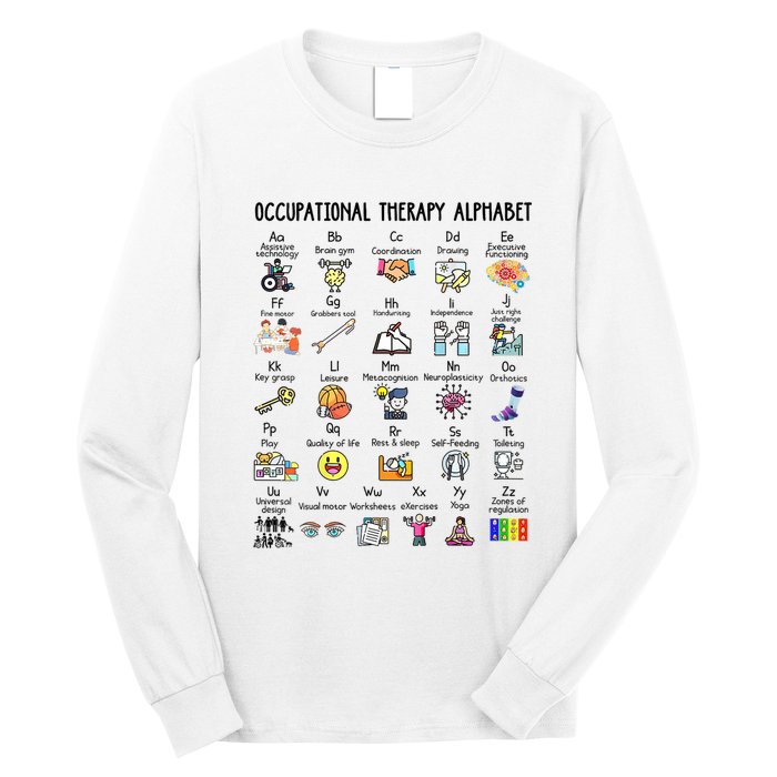 Occupational Therapy Alphabet OT Therapist Teacher Assistant Long Sleeve Shirt