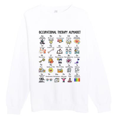 Occupational Therapy Alphabet OT Therapist Teacher Assistant Premium Crewneck Sweatshirt