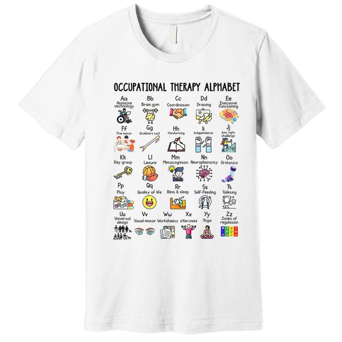 Occupational Therapy Alphabet OT Therapist Teacher Assistant Premium T-Shirt