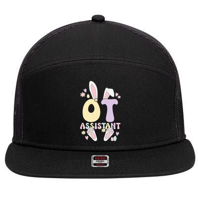 Occupational Therapist Assistant Easter Bunny Ota Easter Day 7 Panel Mesh Trucker Snapback Hat