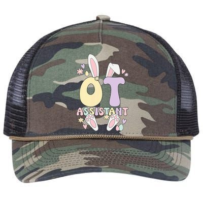 Occupational Therapist Assistant Easter Bunny Ota Easter Day Retro Rope Trucker Hat Cap