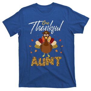 One Thankful Aunt Auntie Turkey Thanksgiving Family Gift T-Shirt