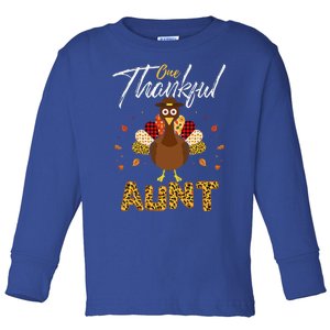 One Thankful Aunt Auntie Turkey Thanksgiving Family Gift Toddler Long Sleeve Shirt