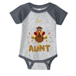 One Thankful Aunt Auntie Turkey Thanksgiving Family Gift Infant Baby Jersey Bodysuit