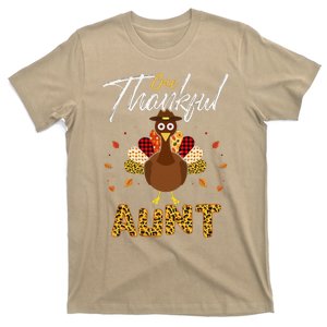 One Thankful Aunt Auntie Turkey Thanksgiving Family Gift T-Shirt