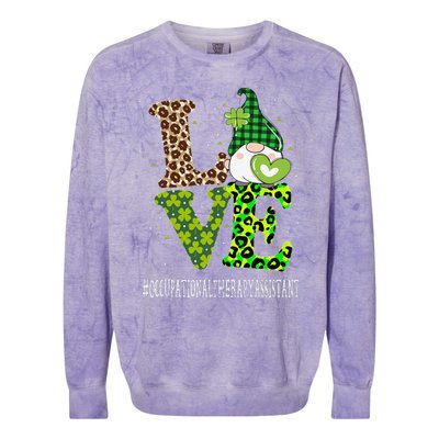 Occupational Therapy Assistant Love St Patricks Day Gnome Colorblast Crewneck Sweatshirt