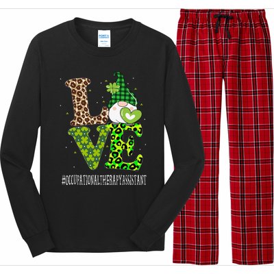 Occupational Therapy Assistant Love St Patricks Day Gnome Long Sleeve Pajama Set