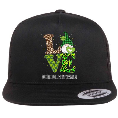 Occupational Therapy Assistant Love St Patricks Day Gnome Flatbill Hat