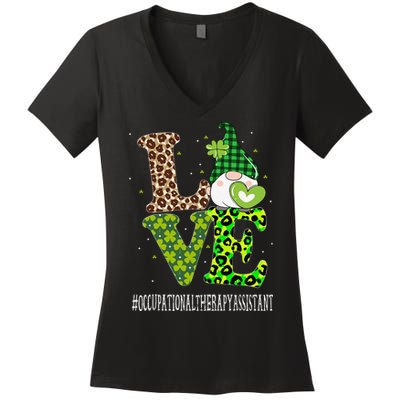 Occupational Therapy Assistant Love St Patricks Day Gnome Women's V-Neck T-Shirt