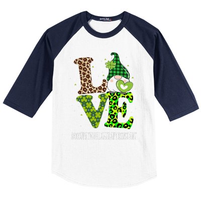 Occupational Therapy Assistant Love St Patricks Day Gnome Baseball Sleeve Shirt