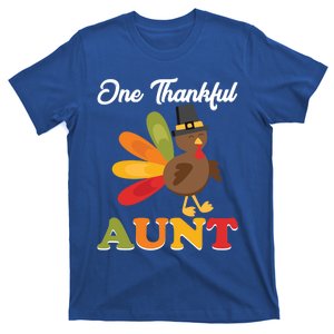 One Thankful Aunt Auntie Turkey Thanksgiving Family Cute Gift T-Shirt