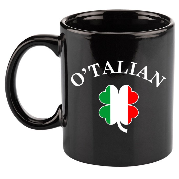 O'Talian Italian Irish Shamrock St. Patrick's Day 11oz C Handle Ceramic Mug