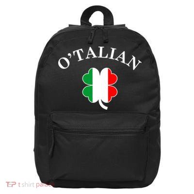 O'Talian Italian Irish Shamrock St. Patrick's Day 16 in Basic Backpack