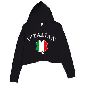 O'Talian Italian Irish Shamrock St. Patrick's Day Crop Fleece Hoodie