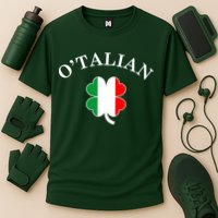 O'Talian Italian Irish Shamrock St. Patrick's Day Cooling Performance Crew T-Shirt