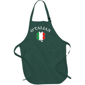 O'Talian Italian Irish Shamrock St. Patrick's Day Full-Length Apron With Pockets