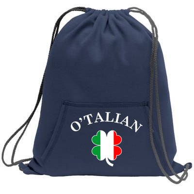 O'Talian Italian Irish Shamrock St. Patrick's Day Sweatshirt Cinch Pack Bag