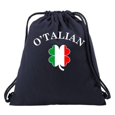 O'Talian Italian Irish Shamrock St. Patrick's Day Drawstring Bag