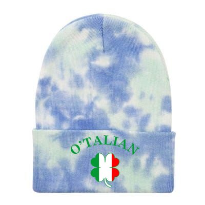 O'Talian Italian Irish Shamrock St. Patrick's Day Tie Dye 12in Knit Beanie