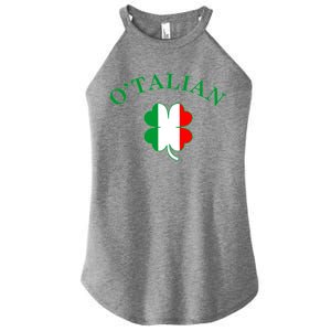 O'Talian Italian Irish Shamrock St. Patrick's Day Women's Perfect Tri Rocker Tank