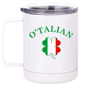 O'Talian Italian Irish Shamrock St. Patrick's Day 12 oz Stainless Steel Tumbler Cup