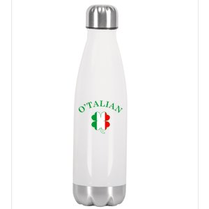 O'Talian Italian Irish Shamrock St. Patrick's Day Stainless Steel Insulated Water Bottle