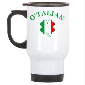 O'Talian Italian Irish Shamrock St. Patrick's Day Stainless Steel Travel Mug