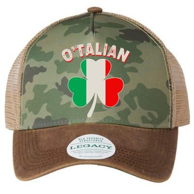 O'Talian St Patrick's Day Italian Shamrock Flag Legacy Tie Dye Trucker Hat