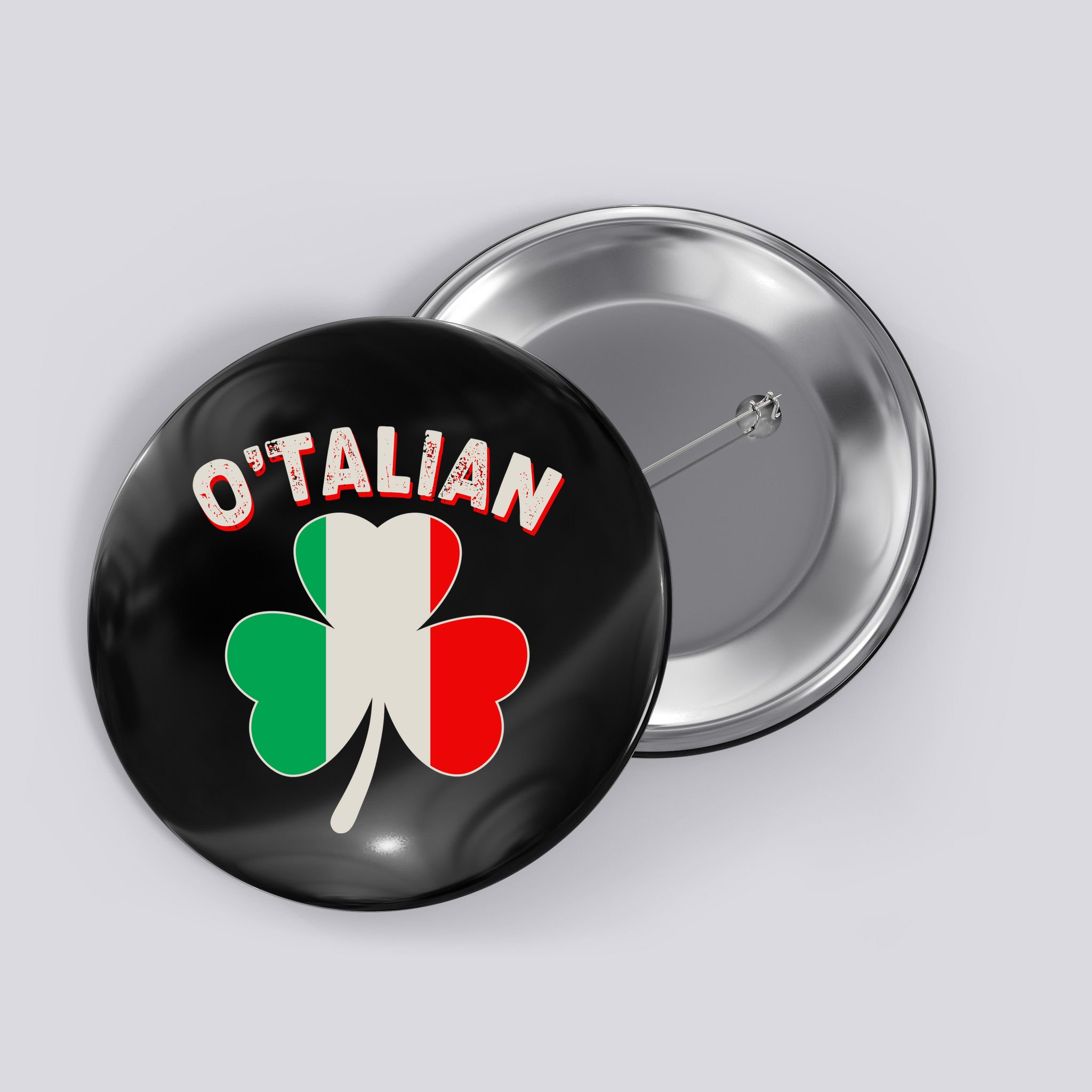 O'Talian St Patrick's Day Italian Shamrock Flag Button