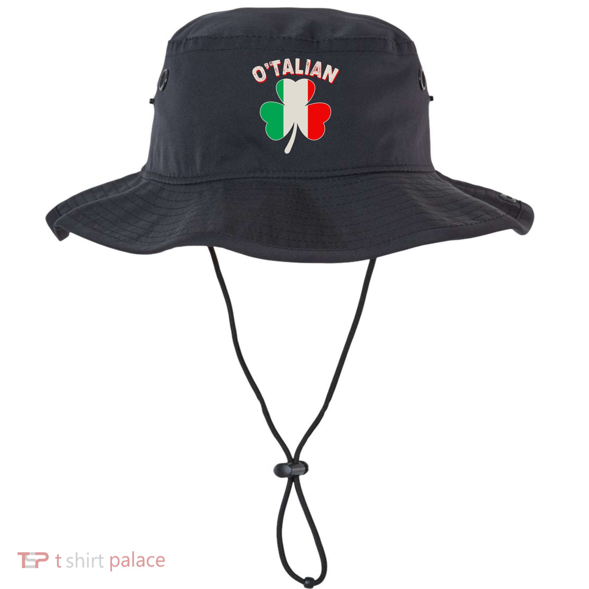 O'Talian St Patrick's Day Italian Shamrock Flag Bucket Hat