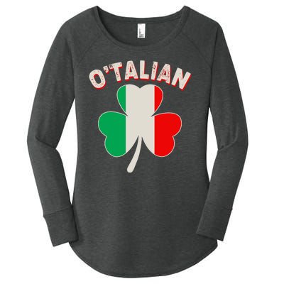 O'Talian St Patrick's Day Italian Shamrock Flag Women's Perfect Tri Tunic Long Sleeve Shirt