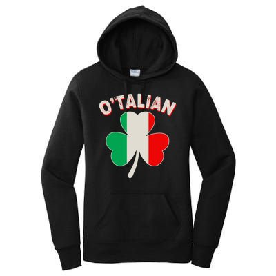 O'Talian St Patrick's Day Italian Shamrock Flag Women's Pullover Hoodie