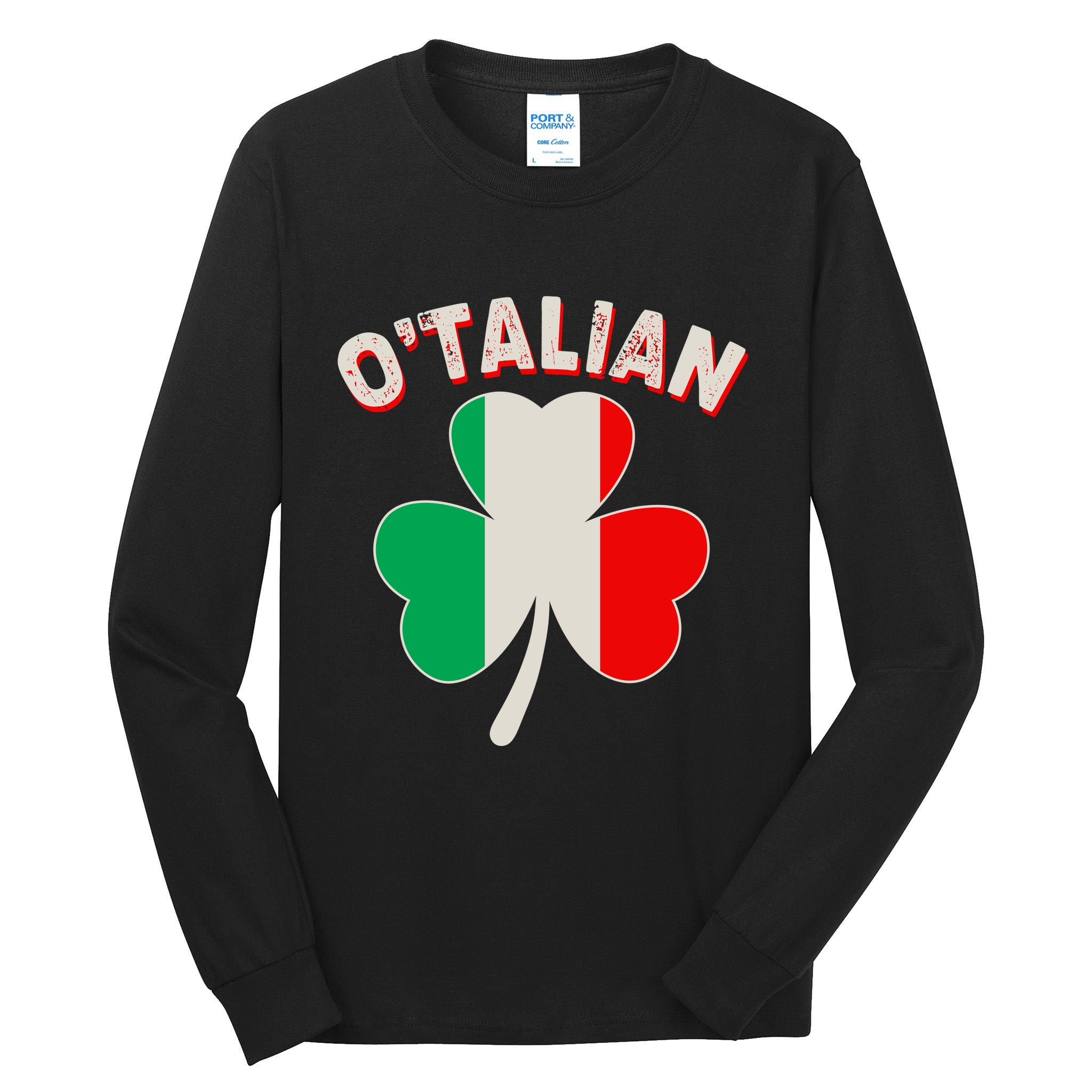 O'Talian St Patrick's Day Italian Shamrock Flag Tall Long Sleeve T-Shirt