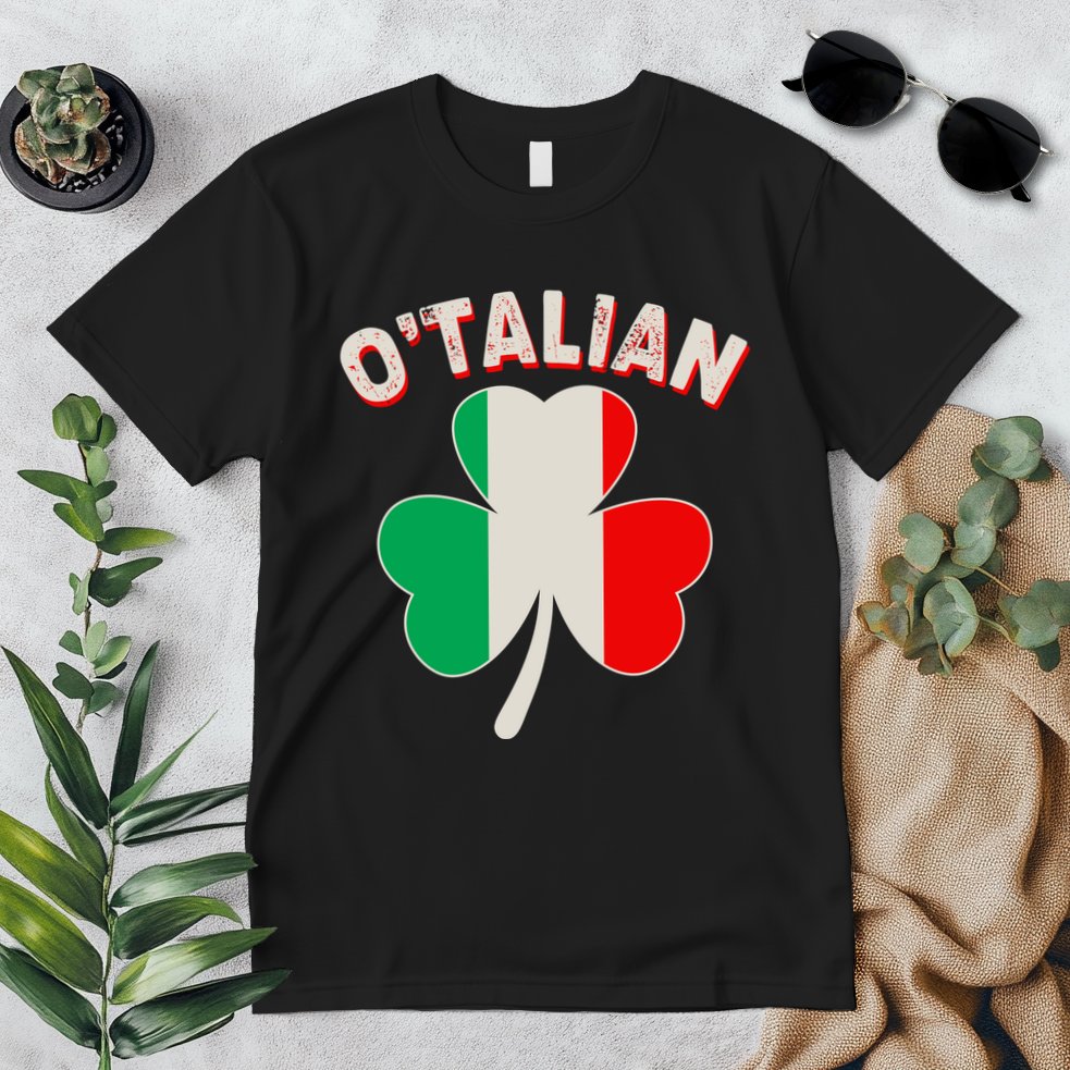O'Talian St Patrick's Day Italian Shamrock Flag Premium T-Shirt