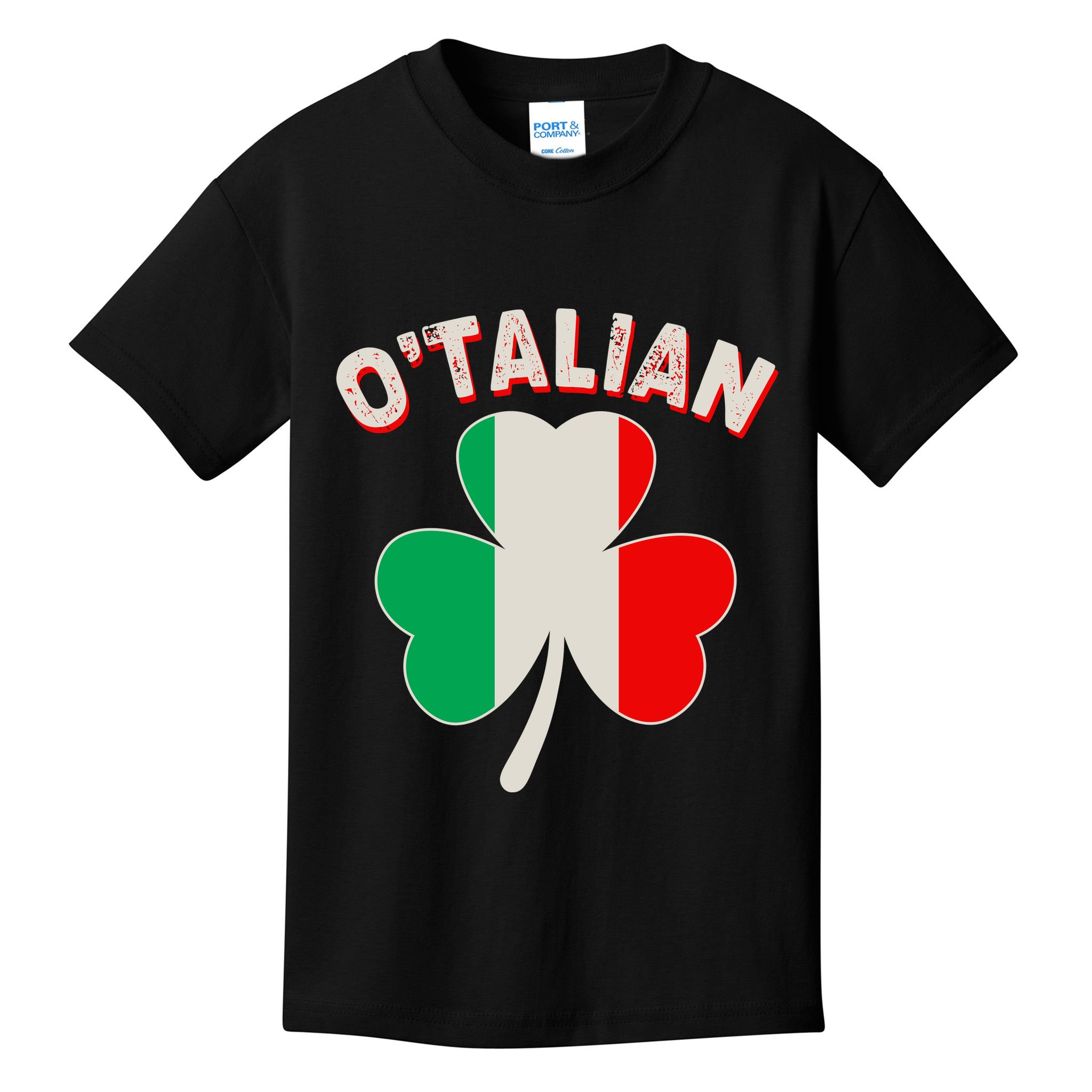 O'Talian St Patrick's Day Italian Shamrock Flag Kids T-Shirt