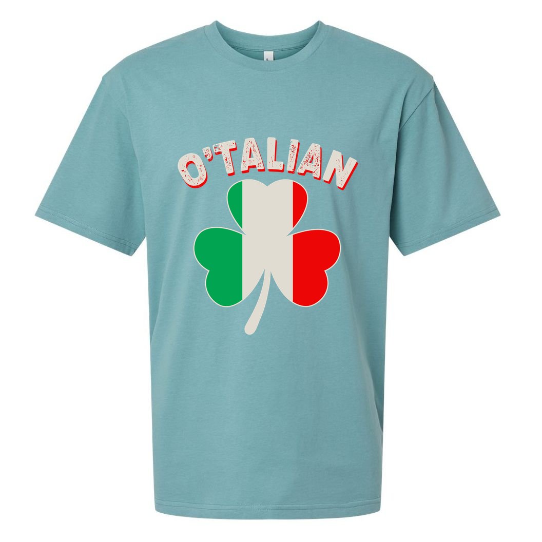 O'Talian St Patrick's Day Italian Shamrock Flag Sueded Cloud Jersey T-Shirt
