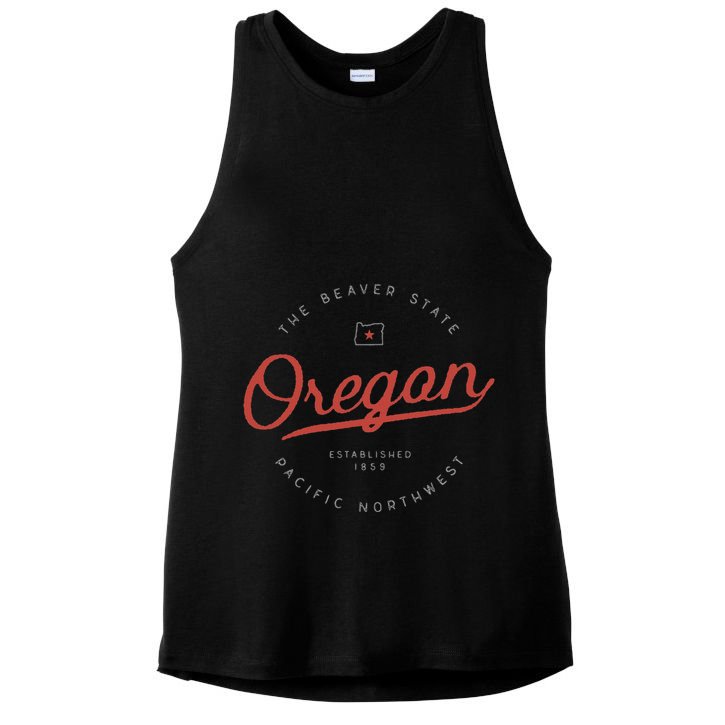 Oregon The Beaver State Pacific Northwest Pnw Ladies PosiCharge Tri-Blend Wicking Tank