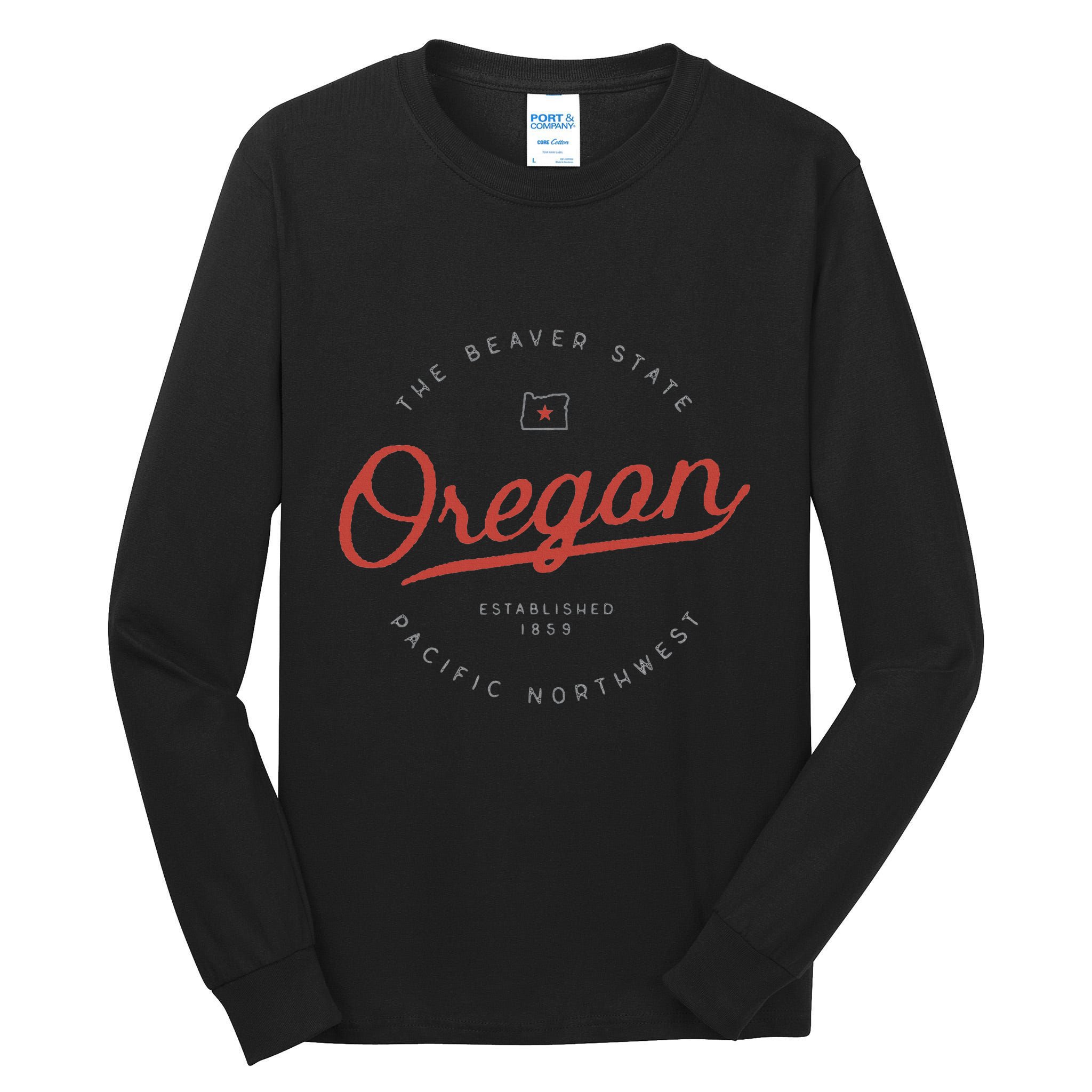 Oregon The Beaver State Pacific Northwest Pnw Tall Long Sleeve T-Shirt