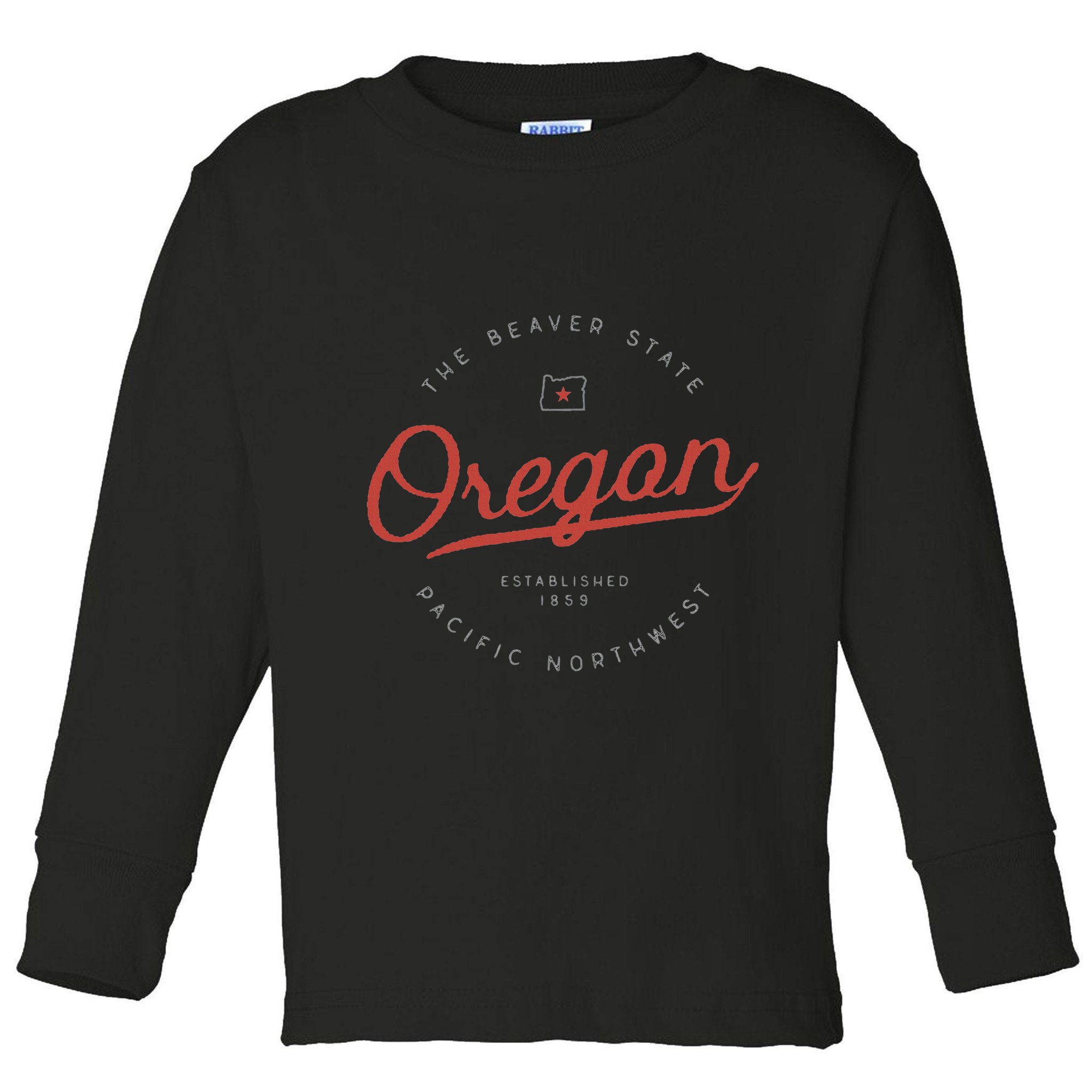 Oregon The Beaver State Pacific Northwest Pnw Toddler Long Sleeve Shirt