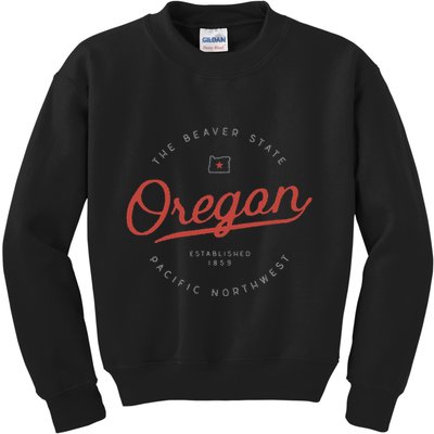 Oregon The Beaver State Pacific Northwest Pnw Kids Sweatshirt