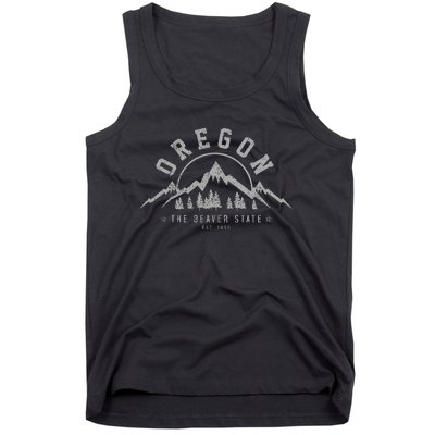 Oregon The Beaver State Est. 1859 Vintage Mountains Tank Top