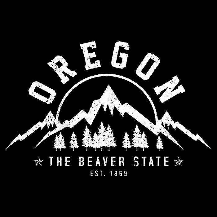 Oregon The Beaver State Est. 1859 Vintage Mountains Long Sleeve Shirt