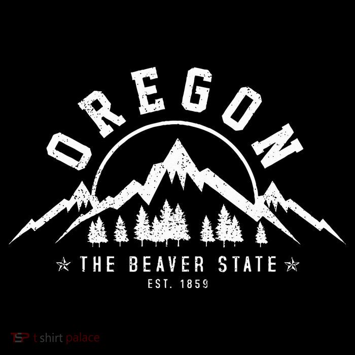 Oregon The Beaver State Est. 1859 Vintage Mountains Flatbill Hat