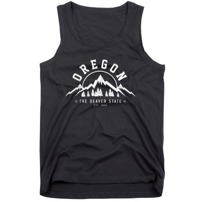 Oregon The Beaver State Est. 1859 Vintage Mountains Tank Top