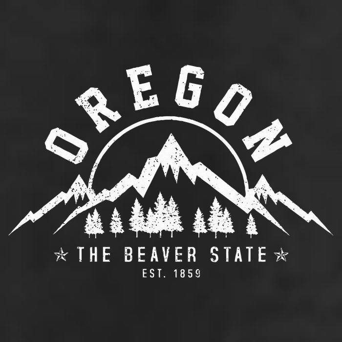 Oregon The Beaver State Est. 1859 Vintage Mountains Golf Towel