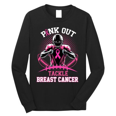 Out Tackle Breast Cancer Awareness American Football Long Sleeve Shirt